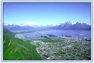 Valdez Alaska aerial view